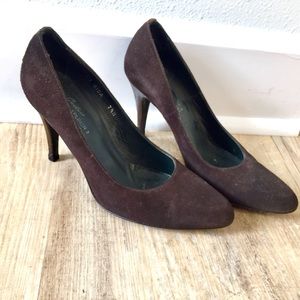 Donald J Pliner Brown Suede Heels Size 7 1/2 M